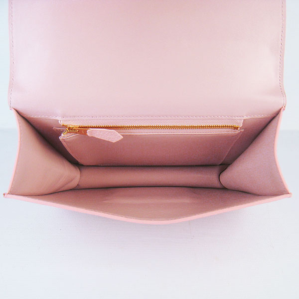 7A Hermes Oxhide Leather Message Bag Pink H017 - Click Image to Close